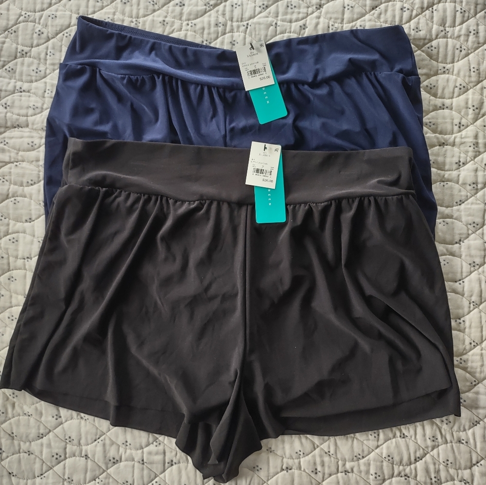 2 Pair For The Price Of 1! Women's Swimwear Soft Shorts - Navy and Black